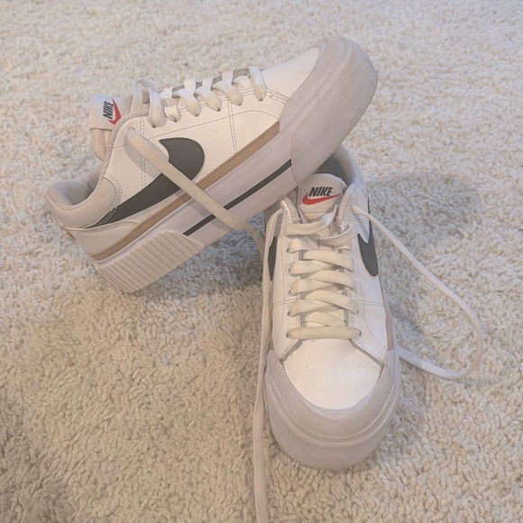 Nike Shoes - Nike Women's Court Legacy Lift Sneakers 6 Regular White/Black-Hemp-Team Orange